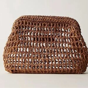 NWT: Free People Darn Brown Woven Women’s Clutch!